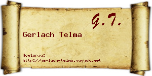 Gerlach Telma névjegykártya